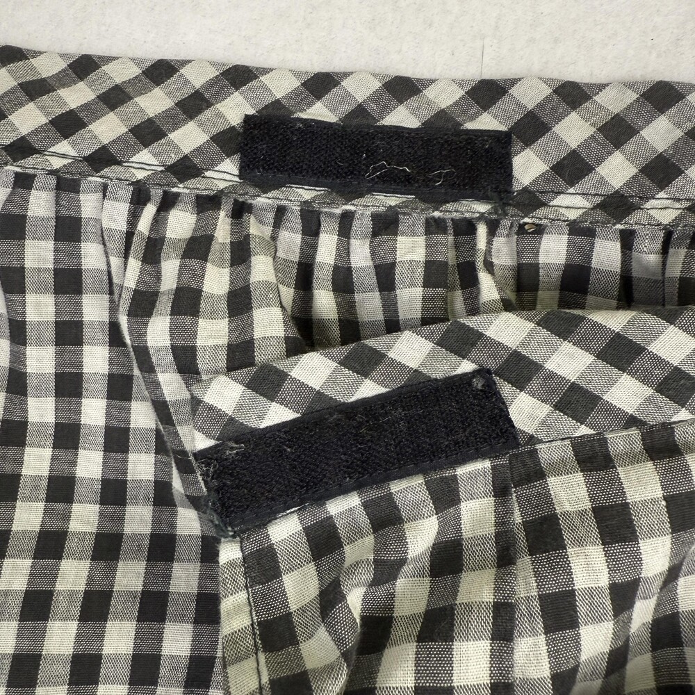 Vintage 60s MARY QUANT Penneys Maxi Wrap Skirt Gingham Ruffle Prairie Black Sz S - Picture 13 of 15